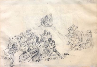 null Ensemble de deux dessins :
- Attribué à Auguste RAFFET (1804 – 1860)
La bataille...