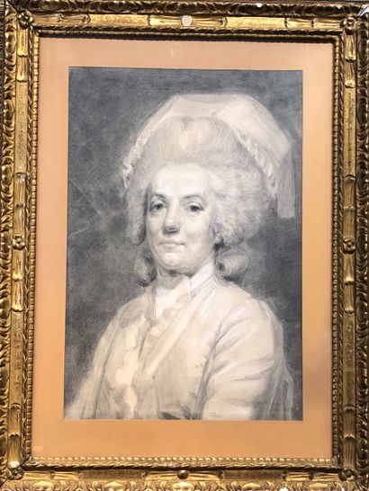 null Ecole FRANCAISE du XVIIIème siècle
Portrait de femme au bonnet
Pierre noire...