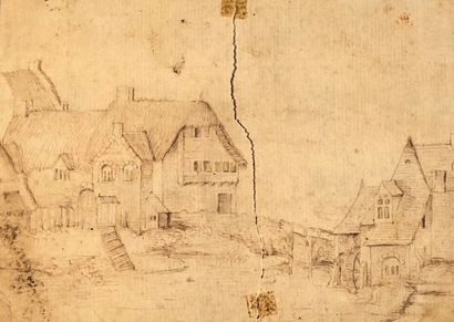null French school of the XIXth century
View of a castle - fort
Pen and brown ink
9...