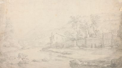 null Lot of three drawings :
HOLLAND school of the XVIIth century
Farm by the river
A...