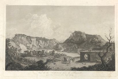 null Lot of engravings including: 
- Nicolet, after Chastelet, View of Lake Averno,...