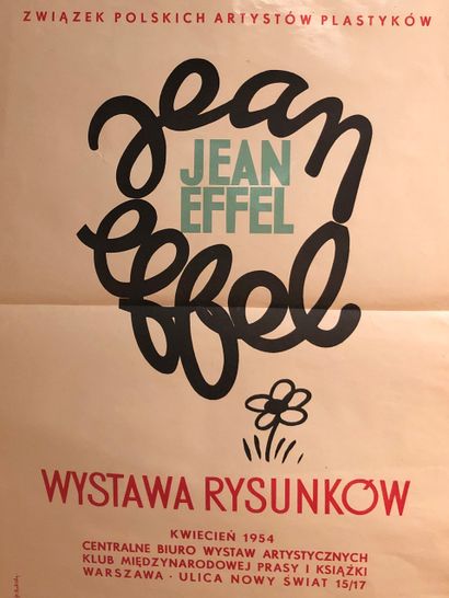 null Lot of 6 posters including the one of an exhibition of Jean Effel in Warsaw...