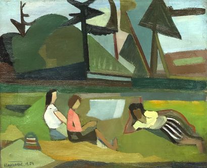 null Marcel WARRAND (1924)
Animated landscape, 1954
Oil on canvas 
Signed and dated...