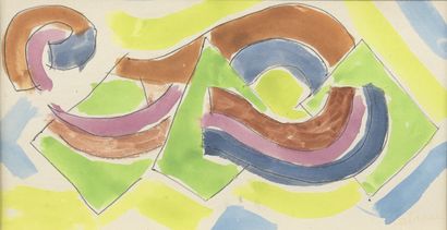 null Louis LATAPIE (1891-1972)
Interlacing 
Watercolor and ballpoint pen on paper....