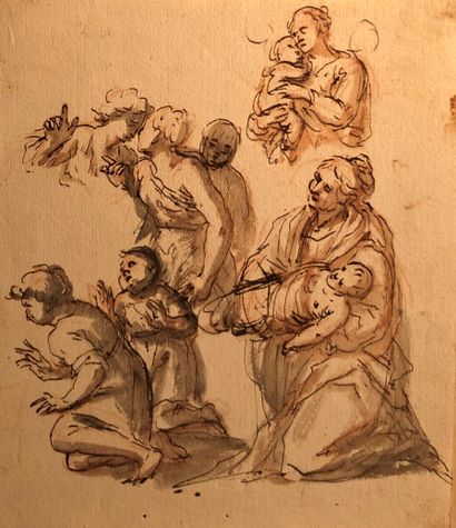 null 18th century ITALIAN school
Study for a Nativity
Pen and black ink, grey wash...