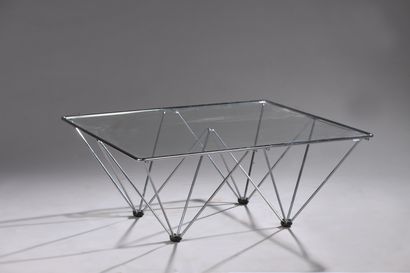 null Paolo PIVA (1950-2017)
Coffee table model "Alanda
Metal legs and glass top
33...