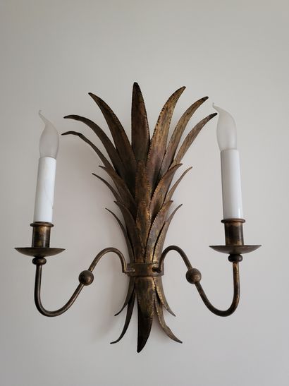 null In the taste of the House of Jansen
Pair of two-light sconces in the shape of...