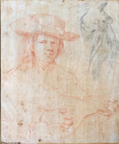null Ecole FLORENTINE du XVIIème siècle
Portrait d’homme jouant de la viole et étude...