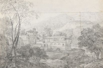 null Attribué à Nicolas Didier BOGUET (1755-1839)
Paysage au village de montagne...