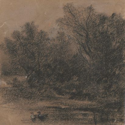 null Alexandre Gabriel DECAMPS (Paris 1803 - Fontainebleau 1860)
Landscape with a...
