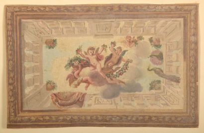 null Early 18th century HOLLAND school
Cloud of angels with a garland and basket...