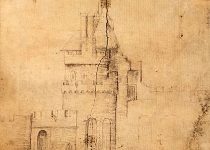 null French school of the XIXth century
View of a castle - fort
Pen and brown ink
9...