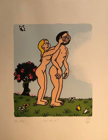 null Jean EFFEL (1908-1982)
Adam et Eve 
Plus de 25 lithographies sur papier
Signées...