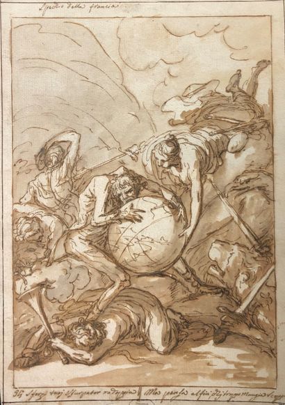 null Attribué à Giuseppe PIATTOLI (1748 – 1834)
Caricature de la France défaite
Plume...