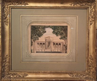 null Ferdinand Eugene BUTTURA (1812-1852)
Neoclassical fountain project, 1831
Ink...