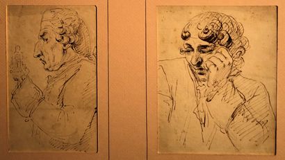 null Attribué à Vivant DENON (1747 – 1825)
Deux têtes d’expression
Deux dessins sur...