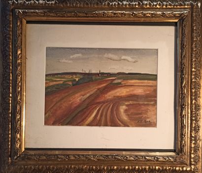 null School of the XXth century
Country landscape
Gouache and pastel on paper.
Signed...