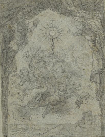 null Attribué à Cornelis SCHUT (Anvers 1597-1655)
Le Saint Sacrement
Pierre noire...