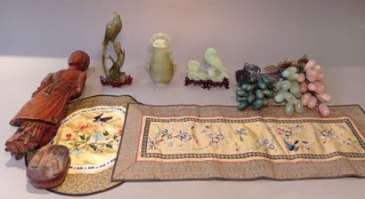 null China Japan
Mannette of porcelain including vases, cups and various
A wooden...