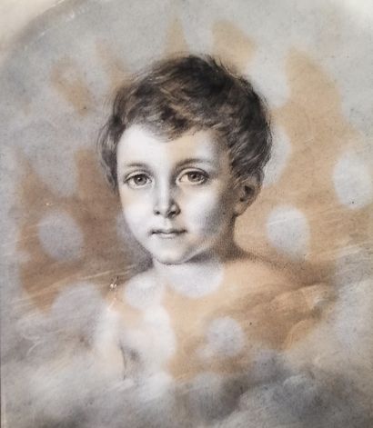 null F. ROBERTSON (Actif au XIXème siècle).
Portrait d'un enfant
Dessin au fusain...