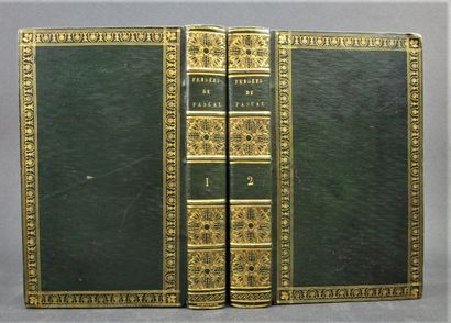 null Pascal, Blaise. - Pensées. Paris, Renouard, 1803. 2 vol. in-12, full green long-grained...