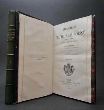null Breton, Paul. - Mémoires du marquis de Boissy. 1798-1806. Rédigés d'après ses...