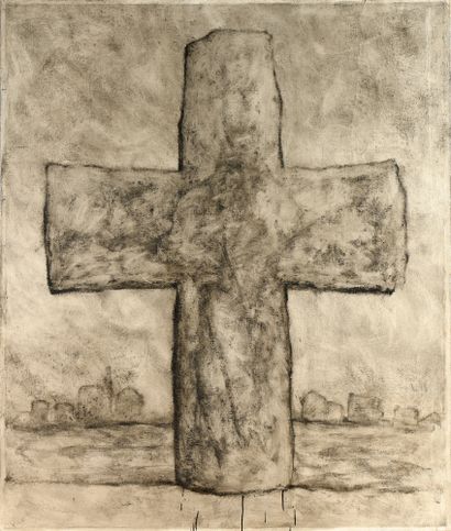 null Loïc LE GROUMELLEC (born in 1957)
Cross, 1987
Lacquer on canvas, signed, dated...