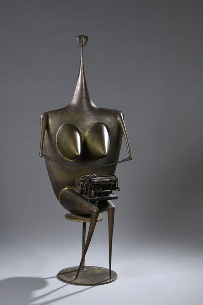 null Philippe HIQUILY (1925-2013)
Lily, 1967
Brass, steel and calculating machine,...