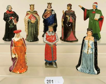 null G. VERTUNNI - 1950-1970 : Eight figurines of which DANTE - FROISSART - ROBERT...