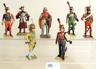 null G. VERTUNNI – 1950-1970 : Sept figurines dont Lansquenet – Soldat de JEAN II...