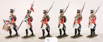 null LUCOTTE 1808 : 4th Swiss regiment : Flag bearer - Drummer and 4 riflemen.
