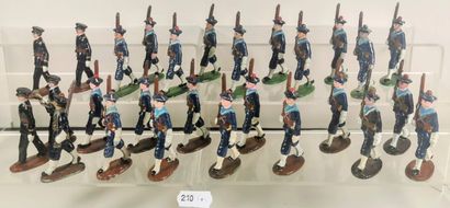 null QUIRALU – FRENCHAL : Marins bleus au défilé, avec guêtres – Officier – Porte...