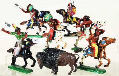 null KROLYN – 1950 – DANEMARK et divers : La chasse au bison – 6 Indiens à cheval...