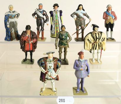 null G. VERTUNNI – 1950-1970 : Dix figurines dont JEANNE d’ALBRET – HENRI IV – FRANCOIS...