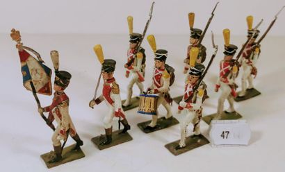 null LUCOTTE 1st Empire : 17th Regiment Line Infantry : Officer - Flag bearer - Drummer...