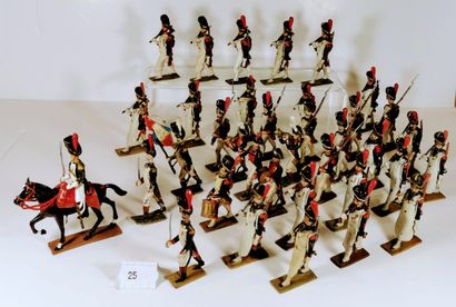 null LUCOTTE 1er Empire – Grenadiers de la Garde au défilé : Officier à cheval –...