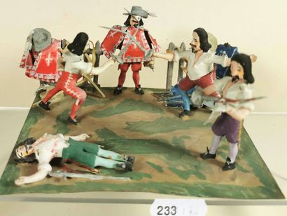 null P. ALEXANDRE - 1950 : Duel scene between Musketeers and French Guard 17th century...