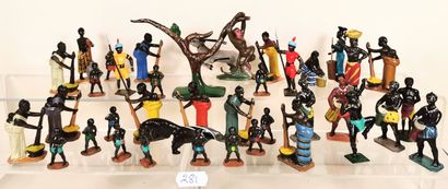 null Various Hollow Lead: The African village with women - children - Musicians -...