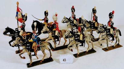 null LUCOTTE 1er Empire : Gendarmes d’Elite de la Garde Impériale : Huit Cavaliers...