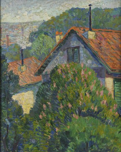 null Renato PARESCE (1886-1937)
The red roofs, 1913
Oil on cardboard.
Signed and...
