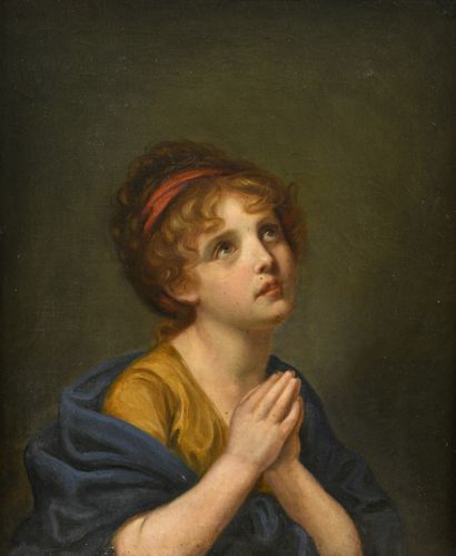 null 19th century FRENCH school, follower of Jean-Baptiste GREUZE
Young girl in prayer
On...