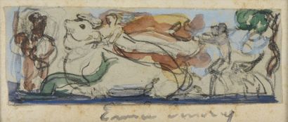 null Émile AUBRY (1880-1964)
The abduction of Europe 
The Source
Two watercolors...