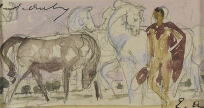 null Émile AUBRY (1880-1964)
Mythological scenes
Six watercolors on paper in the...