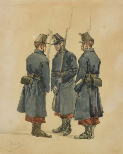 Édouard DETAILLE (1848-1912)
Trois soldats...