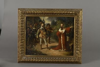 null 19th century FRENCH school 
The arrest
On its original canvas.
Bears a signature...