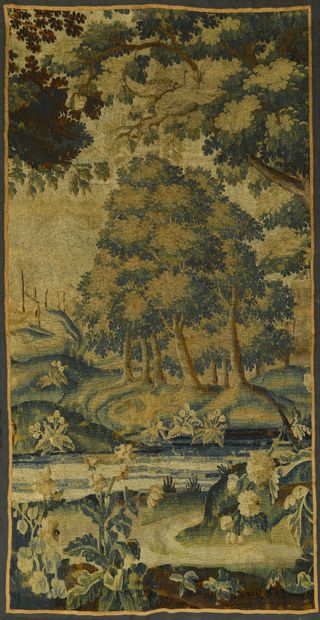 null TAPISSERIE D’Aubusson, début du XVIIIe siècle
Verdure en laine et soie à décor...