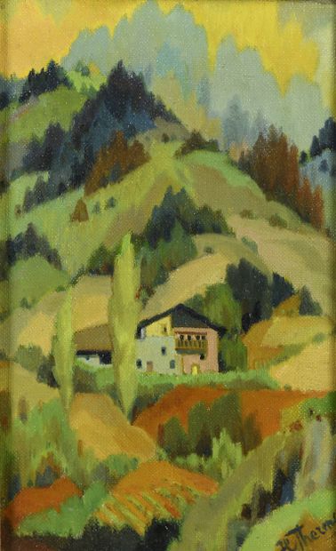 null Henri THERME (1900/10-1971/73)
View of a chalet in Savoy 
Oil on canvas.
Signed...