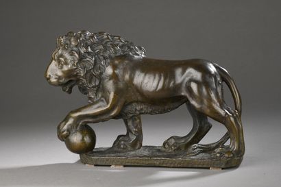 null École FRANÇAISE du XIXe siècle
Lion à la sphère
D’après les lions Médicis conservés...