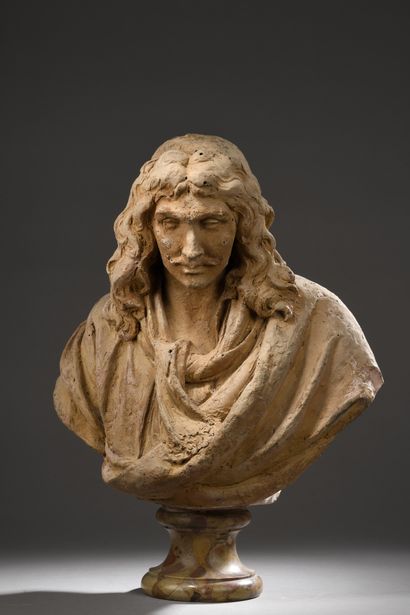 null 19th century FRENCH school 
Jean-Baptiste Poquelin known as Molière (1622-1673)
Terracotta...