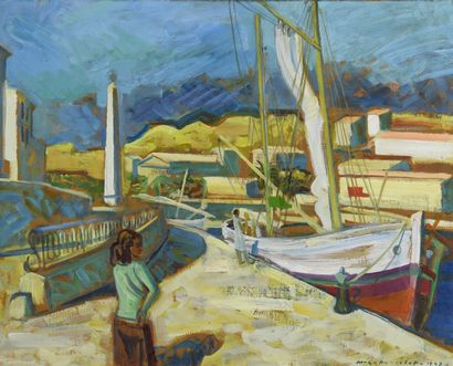 null Maurice Georges PONCELET (1897-1978)
View of Port-Vendres, Occitania, 1947
Oil...